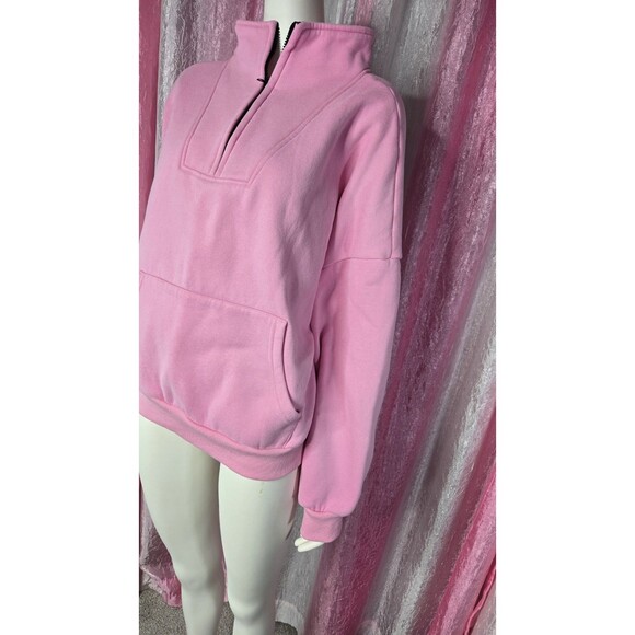Trendy Queen Pink Heavyweight Kangaroo Pockets Oversized Sweatshirt Size Large - Picture 4 of 10